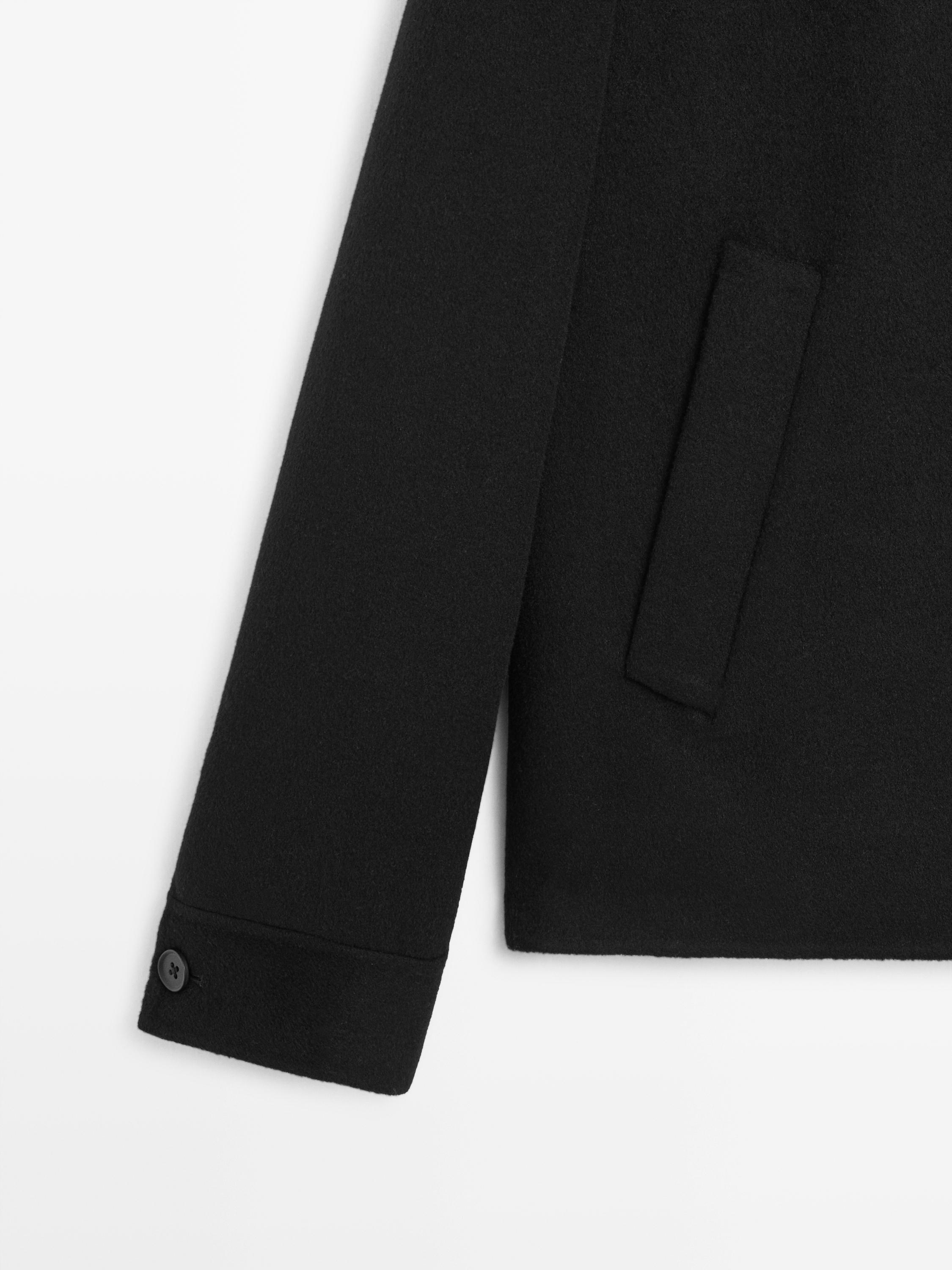 Short wool blend overshirt